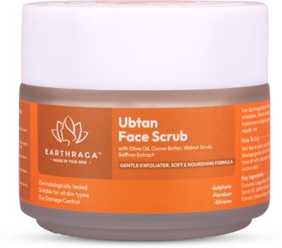 EARTHRAGA Ubtan + Turmeric Face Scrub Removes Impurities & Blackheads Scrub(100 ml)