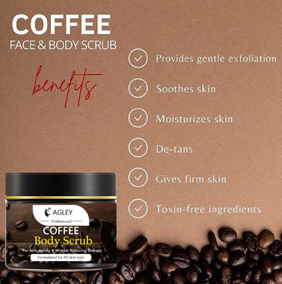 AGLEY Exfoliating Coffee Body Scrub for Soft-Smooth Skin Scrub(200 g)