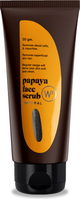 W2 Papaya Face Scrub l Smooth and Clean Skin l Removes Superficial Skin Tan l Herbal Formula Gentle Cleanses l For Youthful, Fresh and Glowing Skin l Effectively Scrubs the Skin of Dead cells I ldeal for Men and Women Scrub(50 g) W2 Papaya Face Scrub l Smooth and Clean Skin l Removes Superficial Skin Tan l Herbal Formula Gentle Cleanses l For Youthful, Fresh and Glowing Skin l Effectively Scrubs the Skin of Dead cells I ldeal for Men and Women Scrub(50 g)