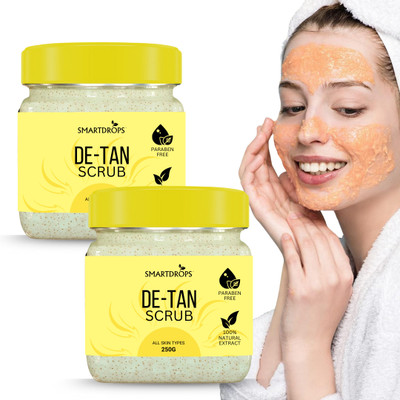 smartdrops DE-TAN Walnut Face Scurb Instant Tan Removal and Skin Lightening Scrub(500 g)