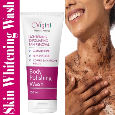 Vigini Skin Whitening Brightening D Tanning Exfoliating Glutathione Coffee Body Wash Scrub(100 ml)