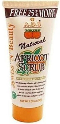 ads A.D.S Natural Apricot Scrub with Soothing cocoa Butter (50 g)(PACK OF 3)D37 Scrub(150 ml)