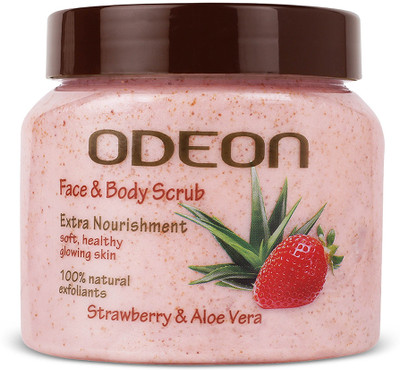ODEON Strawberry & Aloe Vera Face and Body Scrub|For Extra Nourishment Scrub(300 ml)
