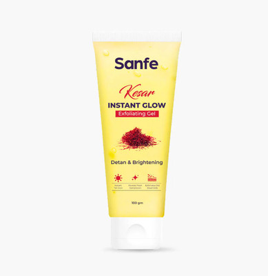 Sanfe Kesar Instant Glow Exfoliating Gel AHA-Based Dead Skin & Tan Removal Scrub(100 g)