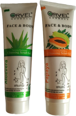 orvel Cleansing Scrub Gel Alovera & Papaya-b21 Scrub(200 ml)