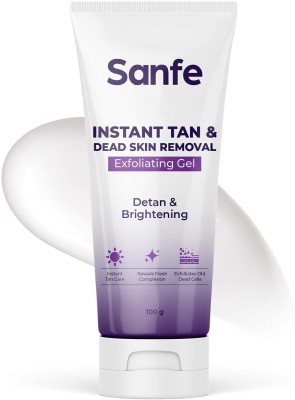 Sanfe Instant Tan & Dead Skin Removal Exfoliating Gel & Scrub, Detan & Brightening Scrub(100 g)