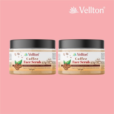 vellton Herbal Coffee Active Anti-Oxidants Face Scrub (100Gm Pack of 2) Scrub(200 g)