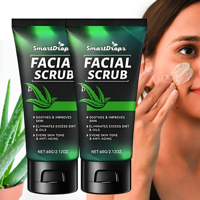 smartdrops Professional Aloe Vera - Blackhead Remover Scrub For Men And Women (Pack-2) Scrub(120 g)