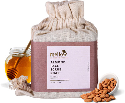 mellow Ayurvedic Almond Giri Powder Face Scrub Herbal Soap For Blackhead Removal Scrub(50 g)