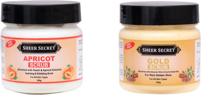 Sheer Secret Apricot Scrub 100gm and Gold Scrub 100gm Scrub(200 g)
