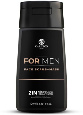 CARLTON LONDON 2-In-1 Face Mask for Men, Exfoliates & Brightening Scrub, for All Skin Types Scrub(100 ml)