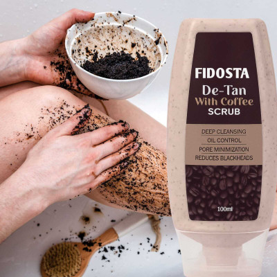 fidosta De-Tan Scrub For Face & Body| Deep Pore Cleansing | Dirt Removal Scrub02 Scrub(100 ml)