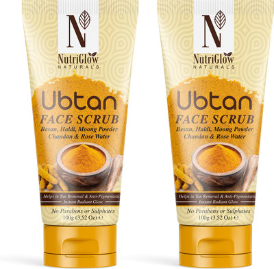 NutriGlow NATURAL'S Face & Body Scrub with Besan, Moong Powder for Tan Removal, 100g Each Scrub(200 g)