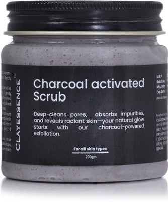 Clayessence Deep Detox charcoal activated Face  Scrub(200 g)