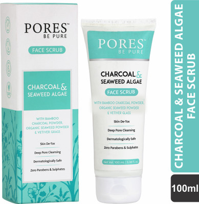 PORES BE PURE PORES CHARCOAL & SEAWEED ALGAE FACE Scrub(100 ml)