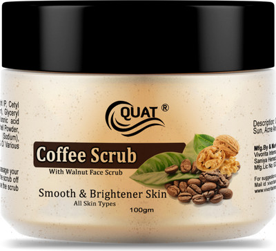 QUAT Natural Coffee Face Scrub for Smooth, Glowing Skin Scrub(100 g)