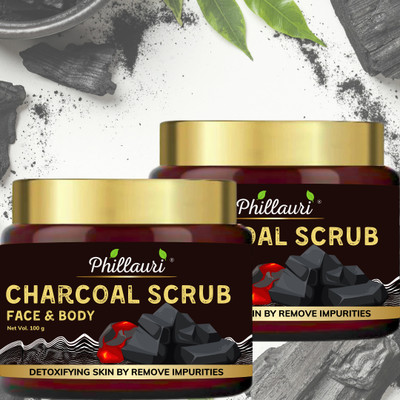 Phillauri Exfoliating Charcoal Body Scrub for Soft-Smooth Skin with natural  Scrub(200 g)