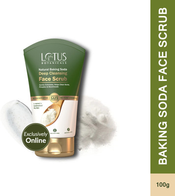 Lotus Botanicals Natural Baking Soda Deep Cleansing Face| Gently Exfoliates & Reduces Acne Scrub(100 g)