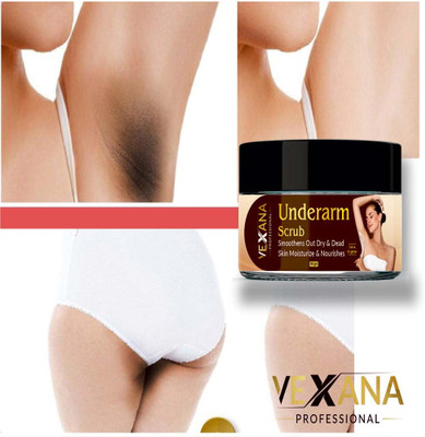 vexana Dark Underarm & Bikini skin Whitening Cream For Brighten Skin (50 gm) Scrub(50 g)