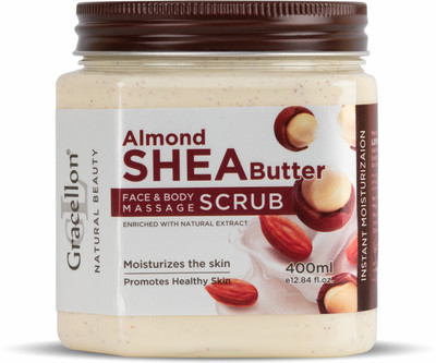 Gracellon Almond Shea Butter Face and Body Massage  Scrub(400 ml)