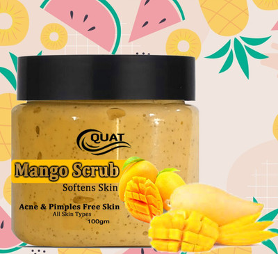 QUAT Mango Face Scrub for Glowing Skin, With Vitamin C and Walnut Scrub(100 g)