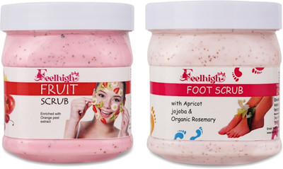 feelhigh Mixfruit scrub -500ml & foot Scrub -500ml -pack2 Scrub(500 ml)