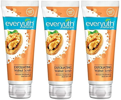 Everyuth Naturals Exfoliating Walnut Scrub, 3x100g Scrub(300 g)