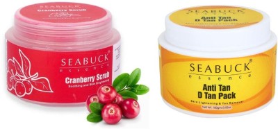 Seabuck Essence Anti Tan D Tan Pack and Cranberry  Scrub(200 g)