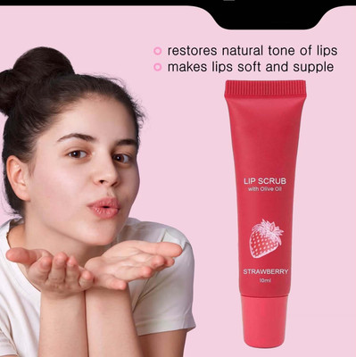 THTC Lip Scrub Balm For Lightening & Brightening tanned Dark Lips  Scrub(10 ml)