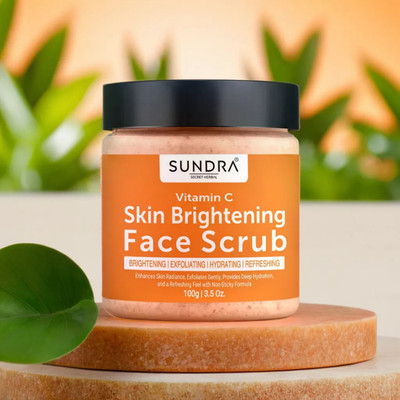 sundra Vitamin C Scrub for Skin Brightening and Hyperpigmentation | For Face Glowing Scrub(100 g)