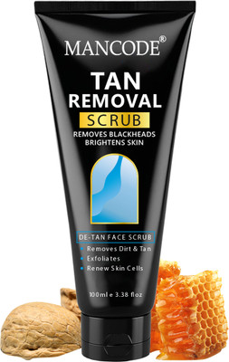 MANCODE Tan Removal Scrub – Tan Removes Blackheads | Exfoliates & Renews Skin Cells Scrub(100 ml)