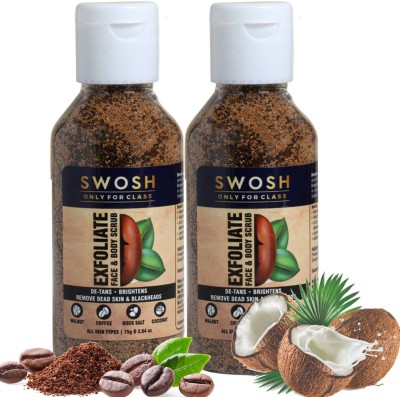 SWOSH Coffee Coconut Scrub For Soft Clean Healthy Skin Suits All Skin Types Body  Scrub(150 g)