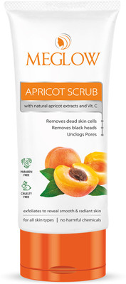 meglow Apricot Face Scrub with Natural Extracts for Smooth Skin Clears Blackheads Scrub(70 g)