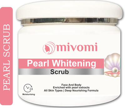 MIVOMI Herbal Pearl Facial Scrub | Enriched With Pearl Extracts | Face & Body Scrub(250 g)