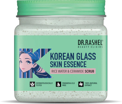 DR.RASHEL Korean Glass Skin Essence Scrub | Infused with Rice Water and Ceramide | Scrub(380 ml)