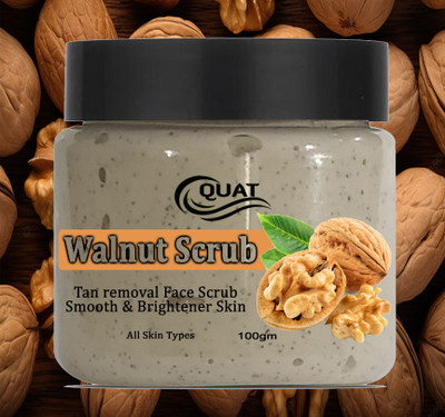 QUAT Walnut Scrub (Tan Removal Scrub) For Smooth And Brightener Skin Scrub(100 g)