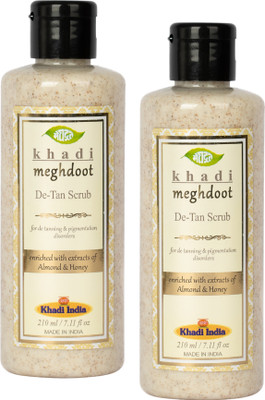 MEGHDOOT Khadi D-Tan Scrub For De-Tanning & Pigmentation Disorder with 210ML Scrub(420 ml)