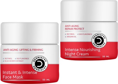 DERMISTRY Anti Aging Age Protect Wrinkle Repair Retinol Night Cream & Blueberry Face Mask Scrub(100 ml)