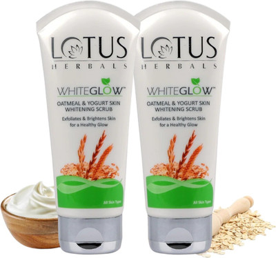 LOTUS HERBALS WhiteGlow Skin Brightening Oatmeal & Yogurt Scrub...100g Scrub(200 g)
