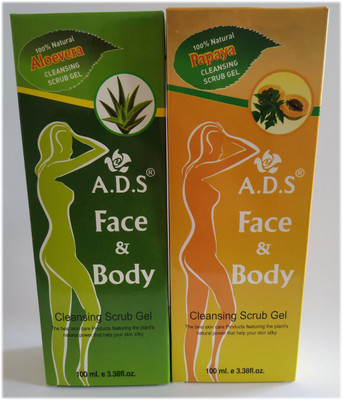 ads Face And Body Cleansing Alovera & Papaya Gel Scrub-D34 Scrub(200 ml)
