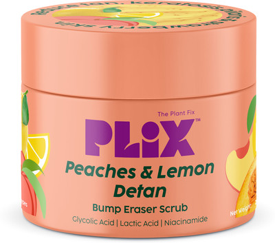The Plant Fix Plix Peaches & Lemon Detan Bump Eraser Scrub, Removes Tan & Restores Skin’s Moisture Scrub(200 g)