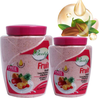 BOOTY Natural Fruit Scrub Control Blemish & Blackheads With Vitamin -E, Jojaba Oil Scrub(900 ml)