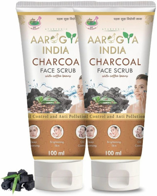 Aarogya India Charcoal Face Scrub,Oily & Normal Skin, With Charcoal & Coffee-Deep Exfoliation Scrub(200 ml)