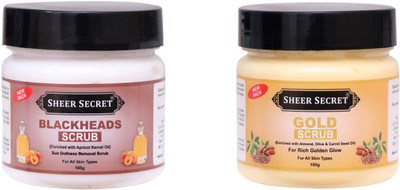 Sheer Secret Blackhead Scrub 100gm and Gold Scrub 100gm Scrub(200 g)