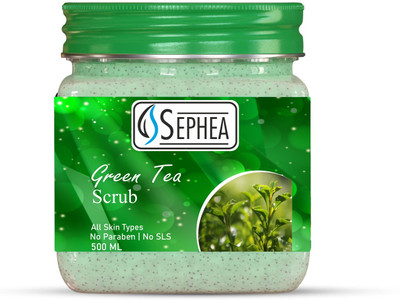 SEPHEA Green Tea Massage Scrub| Face And Body Scrub | For All Skin Types 500 ml Scrub(500 ml)