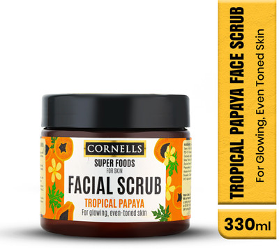 CORNELLS Tropical Papaya Face Scrub For Glowing & Even-Toned Skin Scrub(330 ml)