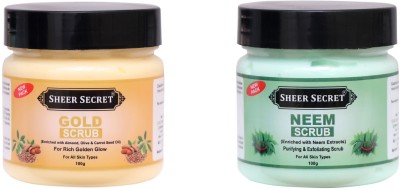 Sheer Secret Gold Scrub 100gm and Neem Scrub 100gm Scrub(200 ml)