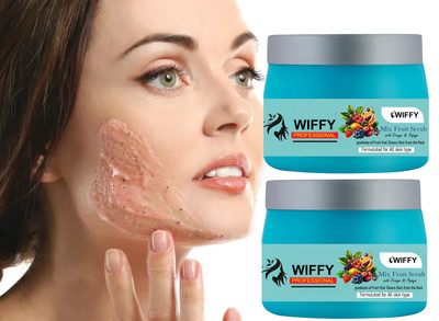 Wiffy Body Scrub for Tan Removal, Exfoliation & Soft Glowing Skin, Pack of 2 Scrub(400 ml)