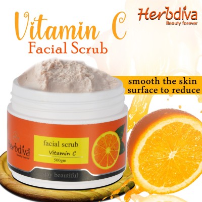 Herbdiva Vitamin C Facial Scrub For Smooth the Skin Scrub(500 g)