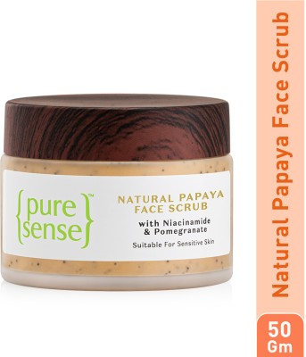 PureSense Natural Papaya Face Scrub with Niacinamide & Pomegranate for Clear Radiant Skin Scrub(50 g)